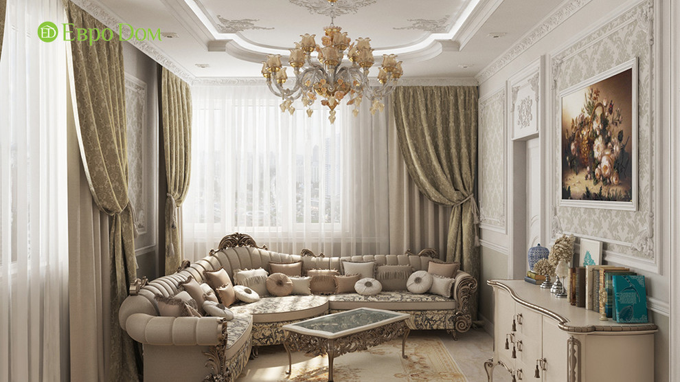 Дизайн трехкомнатной квартиры 120 кв. м в классическом стиле. Фото проекта