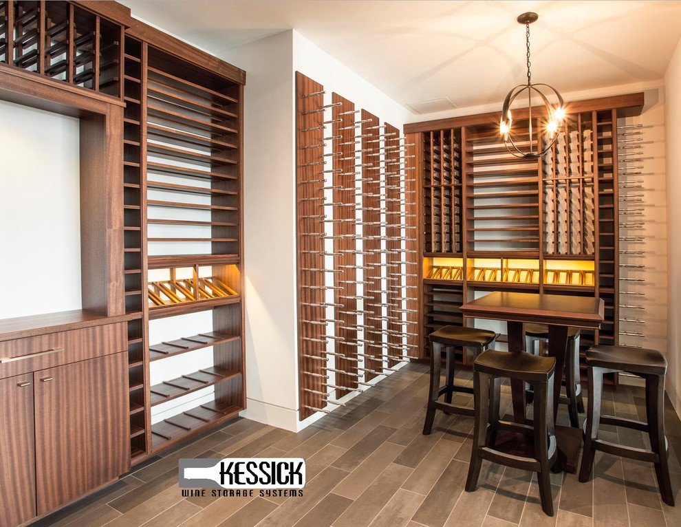 Wine cellar - transitional wine cellar idea