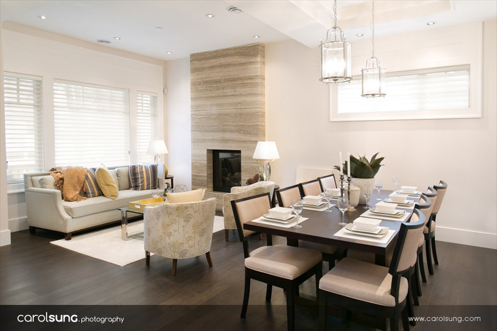 Design ideas for a transitional dining room in Vancouver.