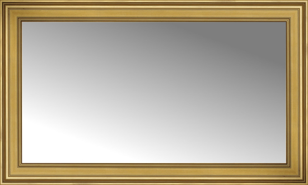 54" x 33" Arqadia Gold Traditional Custom Framed Mirror