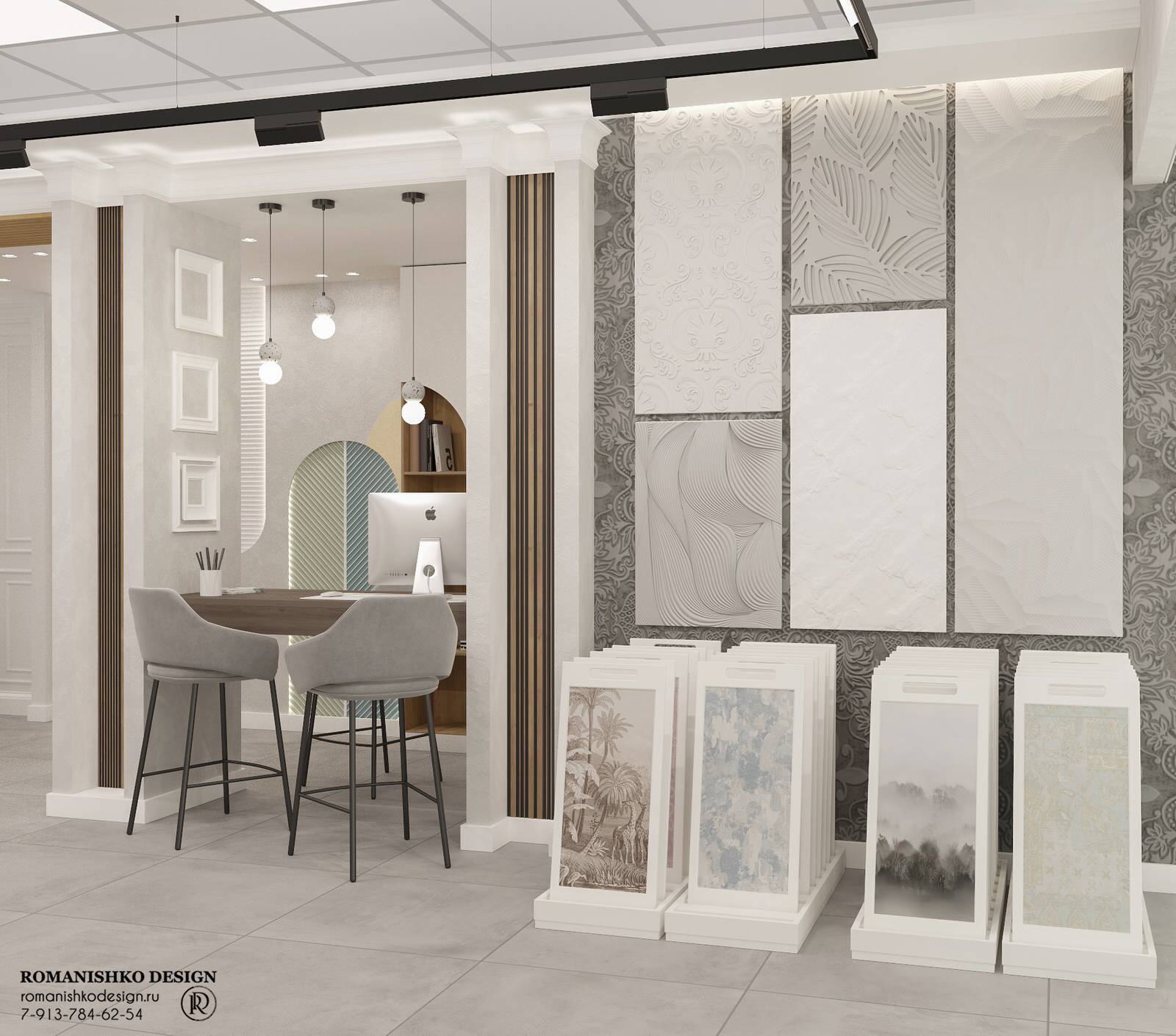 Дизайн выставочного зала магазина лепного декора "HIWOOD"