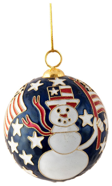Cloisonne Uncle Sam Snowman Ball Ornament - Traditional - Christmas ...