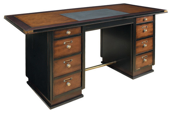 Captains Desk Black Transitional Desks And Hutches By