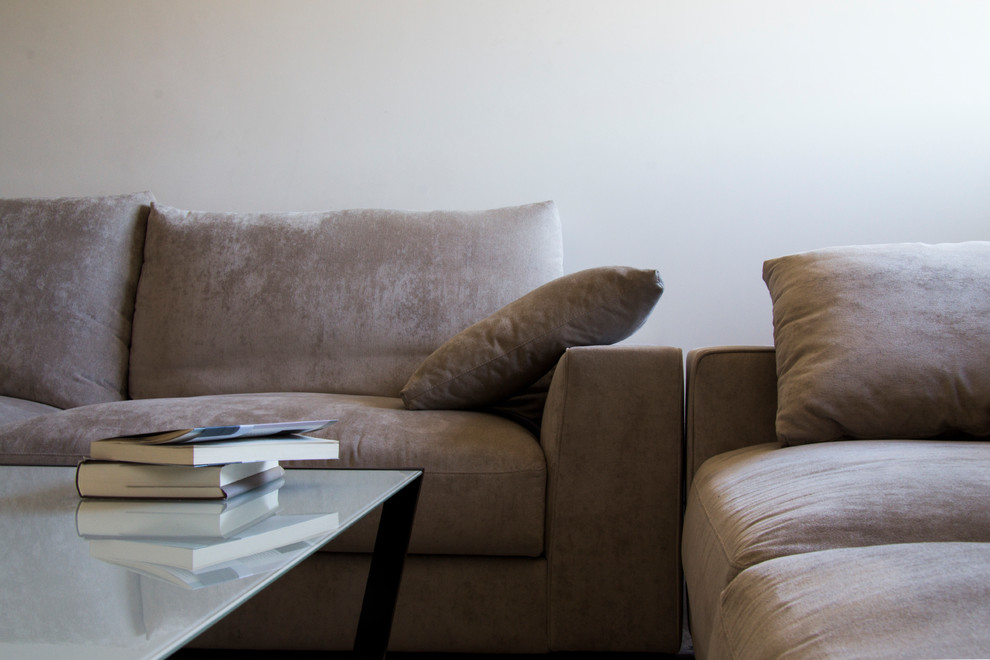 Ejemplo de salón cerrado contemporáneo de tamaño medio