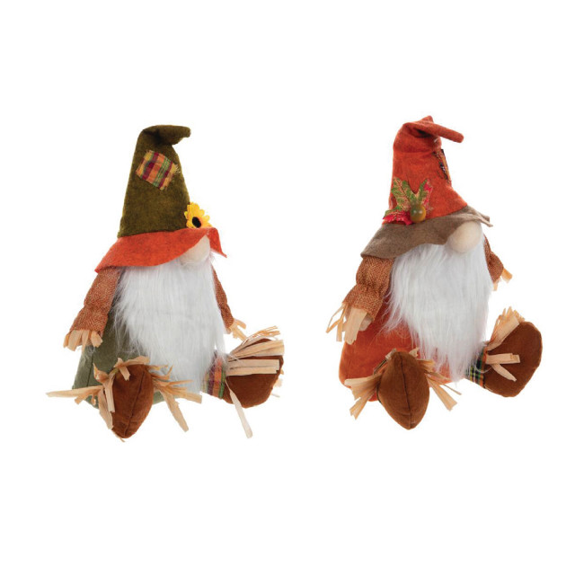 10" Scarecrow Gnomes, 2Piece Set Holiday Accents And Figurines by