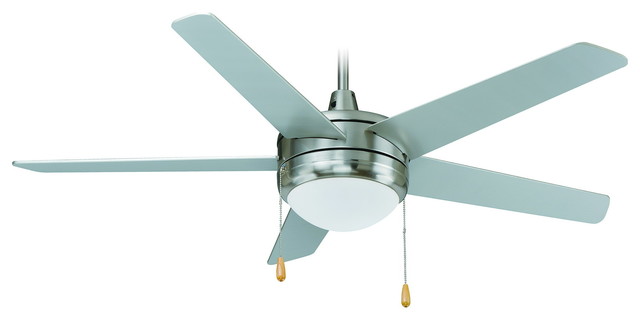 Modern Ceiling Fan Brushed Nickel With Light Kit Transitional