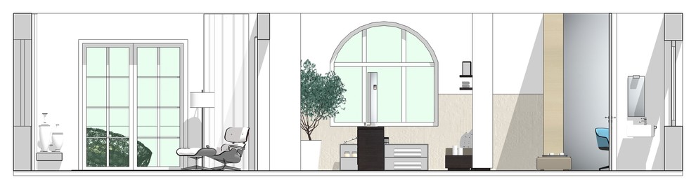 Schlafen, Bad und Ankleide - ein Konzept - Ansicht