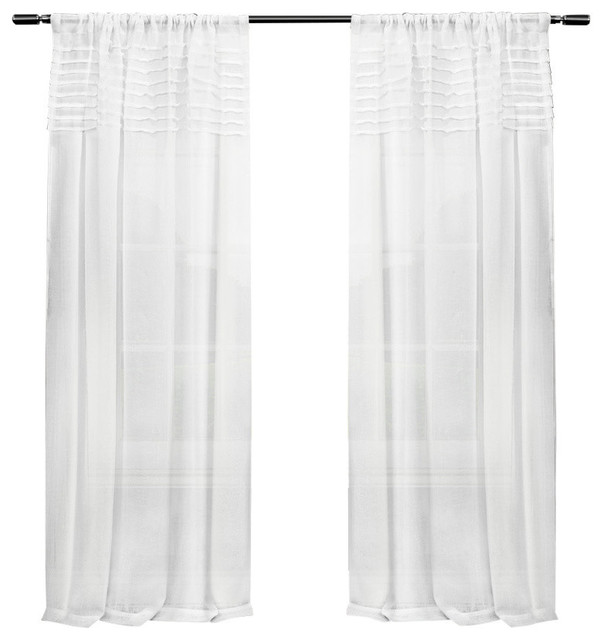 Barcelona Rod Pocket Window Curtain Panels 50 X 84 Barcelona Rod Pocket Window Curtain Panels 50 X 84 White Set