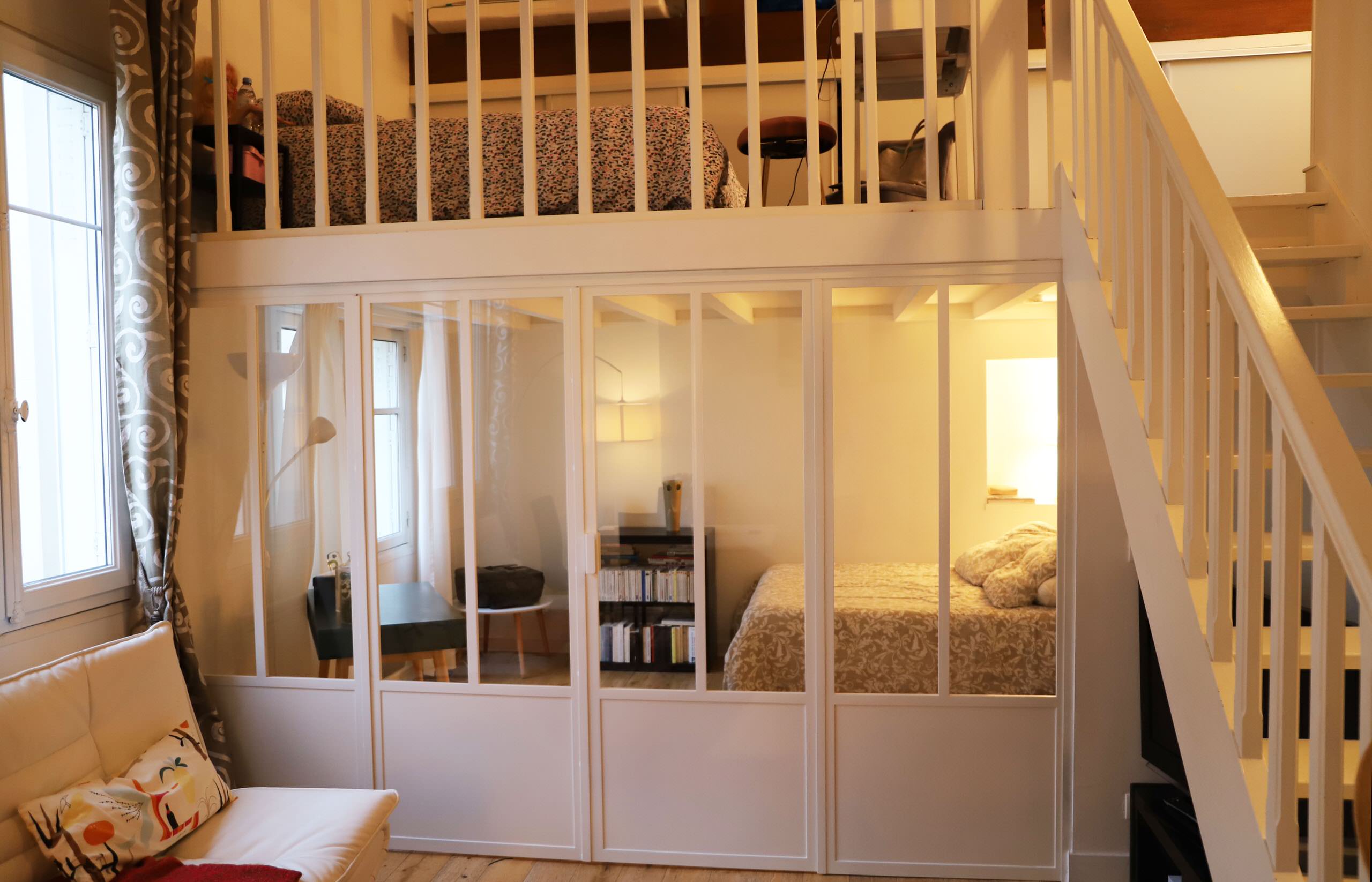 Conception d'une verrière pour isoler une chambre du séjour