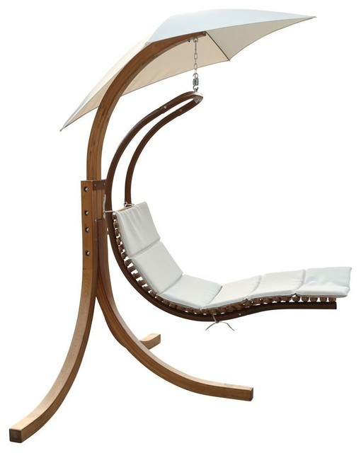 Modern Porch Swing Lounger Chair With Umbrella And Cushion