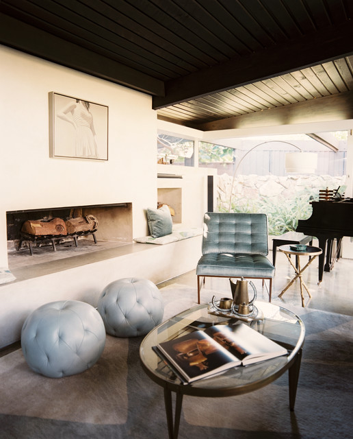 Rustic Canyon Retreat retro-vardagsrum