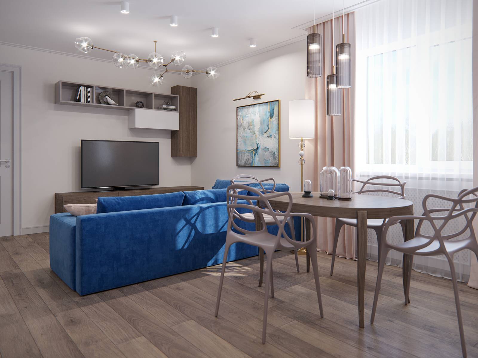 Уютная квартира в современном стиле для семьи с детьмиГостина