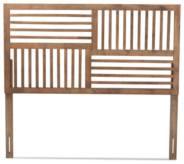 Bowery Hill Modern Rubber Wood Full Size Headboard in Ash Walnut Transitional Headboards