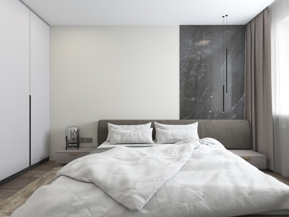 Варианты оформления стены в одной спальне