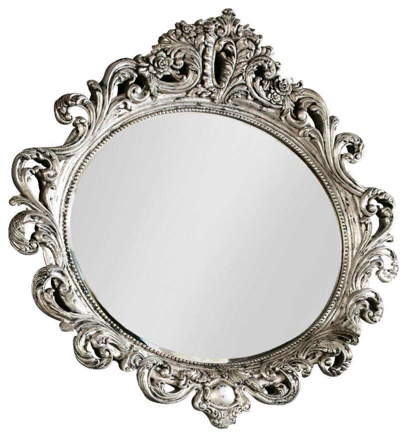 American Drew Jessica Mcclintock Silver Veil Oval Mirror
