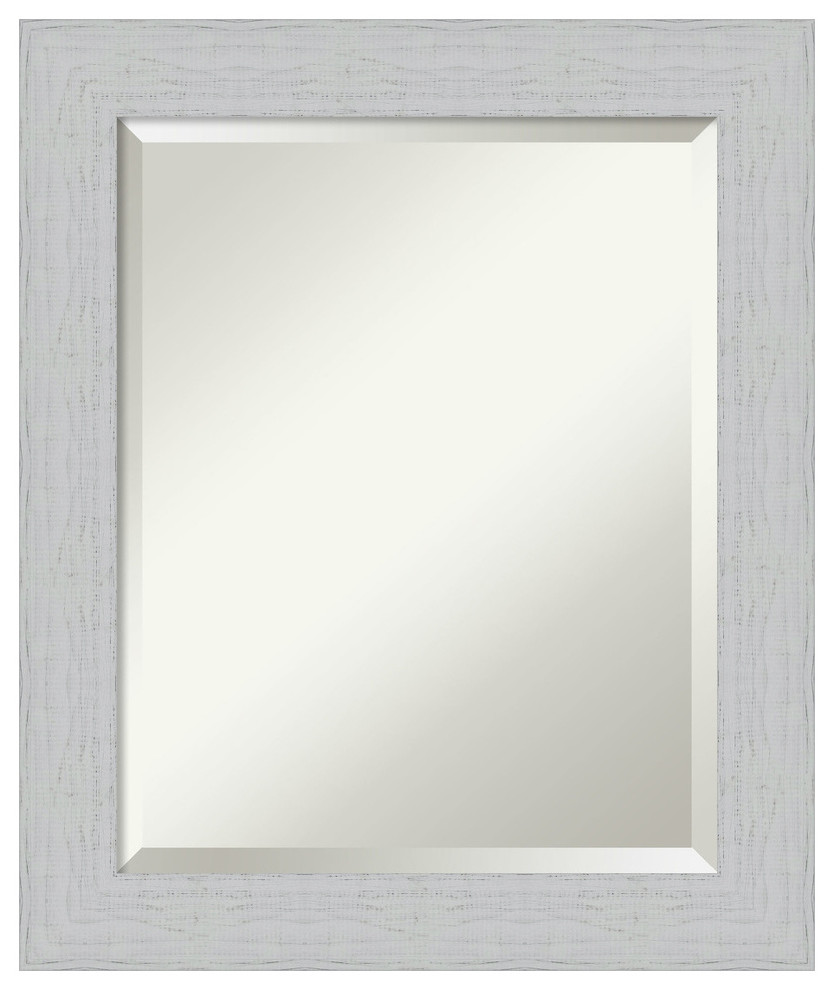 Shiplap White Wood Bathroom Mirror, White Framed Vanity Mirrors