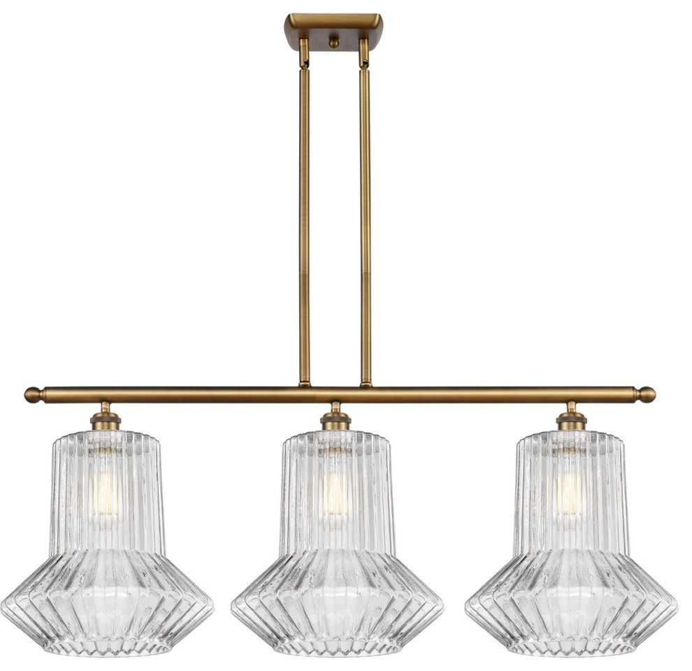 Ballston Springwater 3 Light Island Light in Brushed Brass Industrial