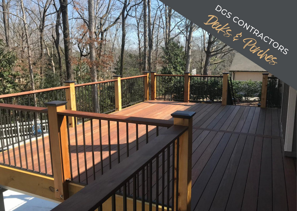 Mid-sized backyard deck photo in Atlanta
