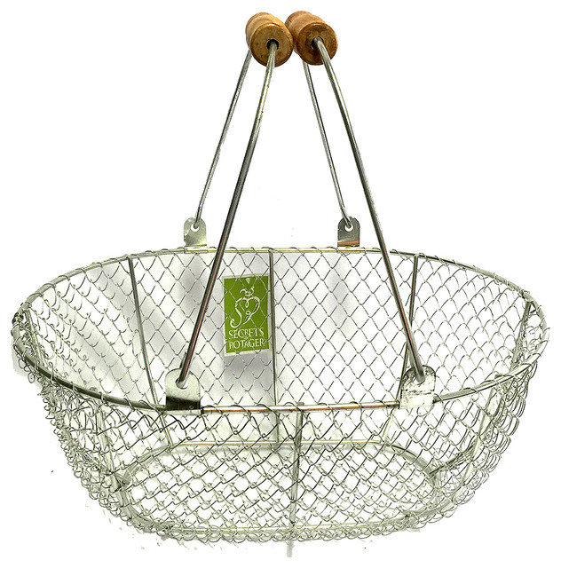 Esschert Design Aluminum Wire Harvest Basket, Large & Reviews Houzz
