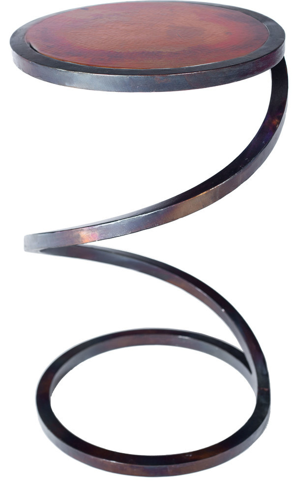 Spiral Round Accent Table With Hammered Top Contemporary Side Tables And End By Prima Design Source - Clark Copper Round Coffee Table Spiral Round Accent Table With Hammered Top Contemporary Side Tables And End By Prima Design Source - Clark Copper Round Coffee Table
