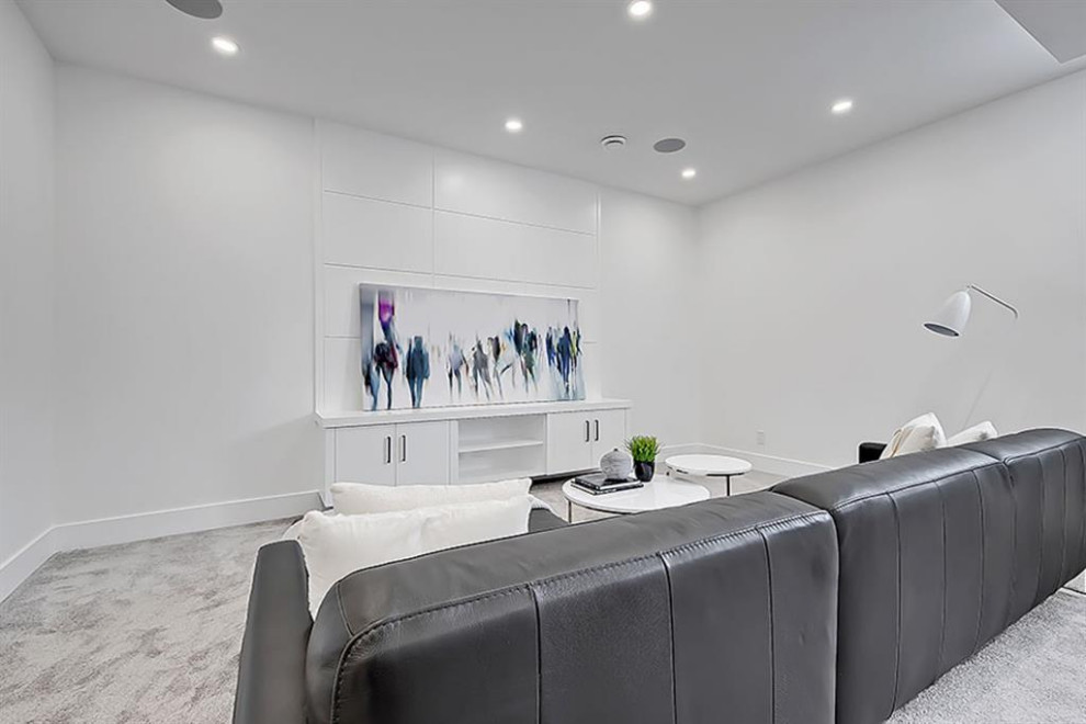 Inspiration for a transitional home design remodel in Calgary