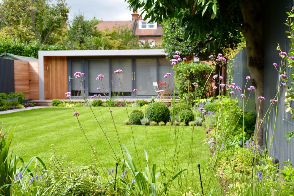 Photo of a medium sized contemporary back full sun garden for summer in London.