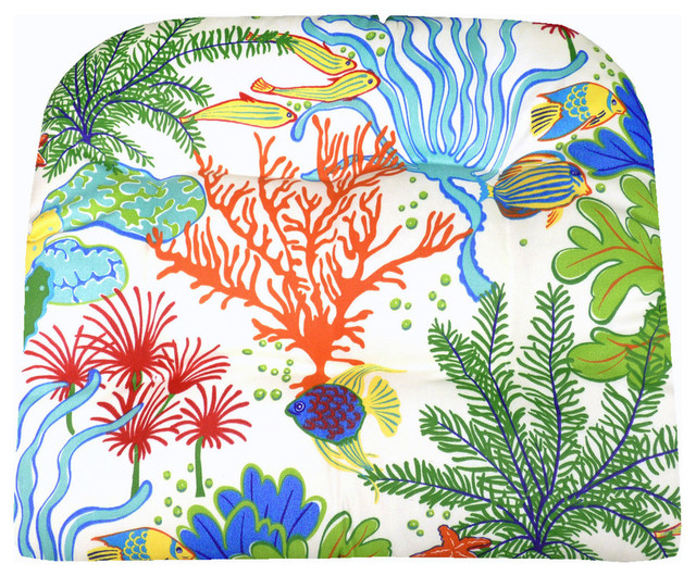 Splish Splash Indoor Outdoor Chair Cushion Same Fabric Both Sides