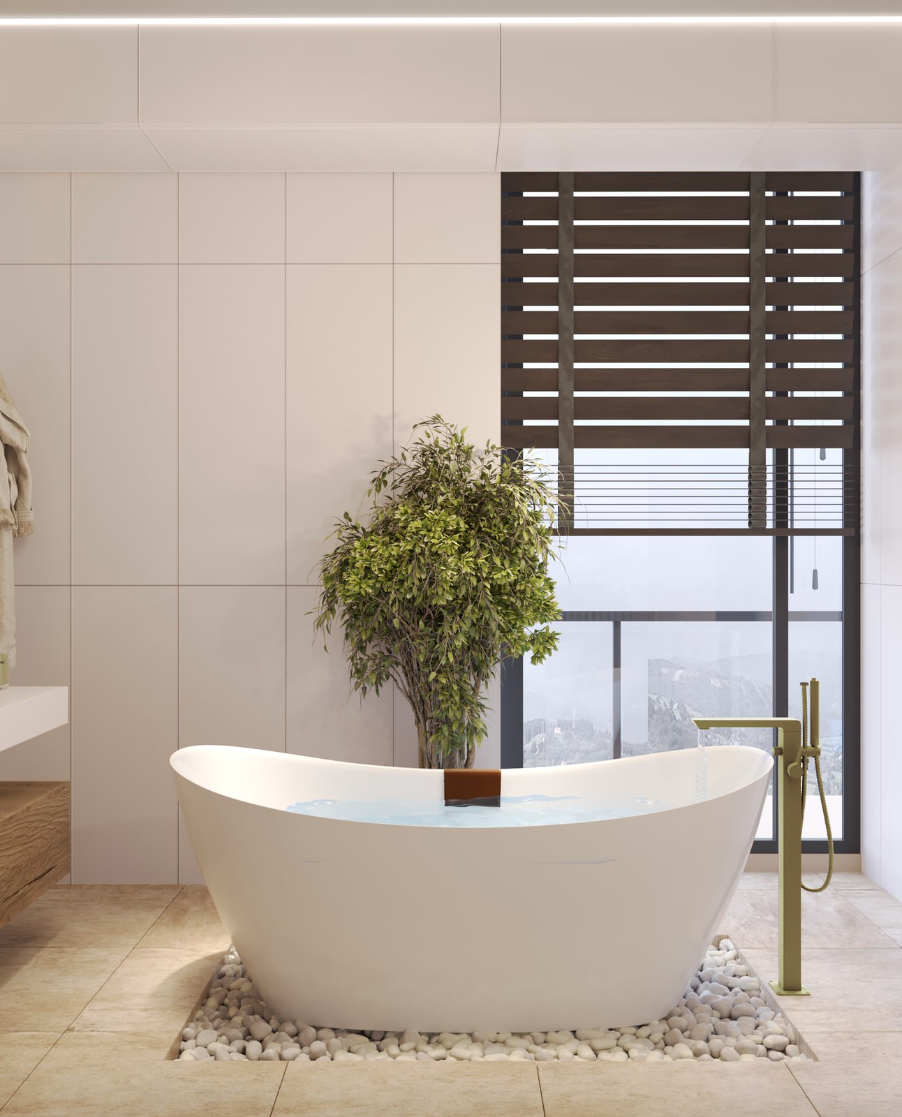 Двухэтажный жилой дом с видом на горы.