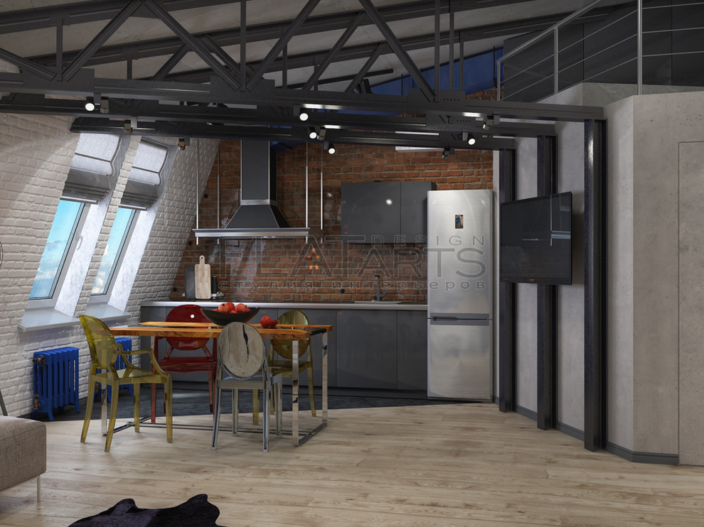Дизайн двухуровневой квартиры 134 кв.м. в стиле лофт
