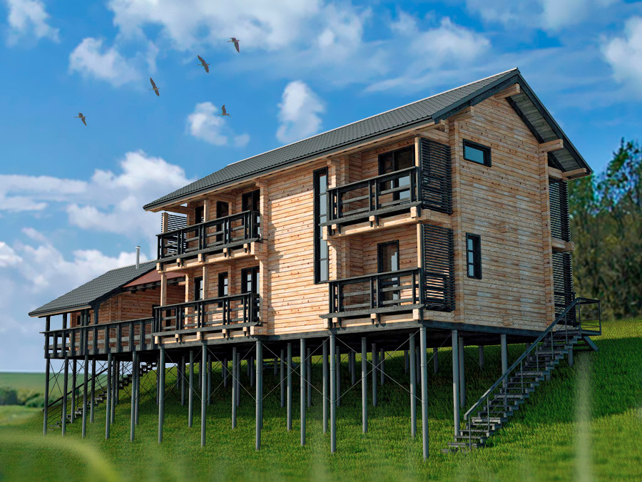 Дом на склоне