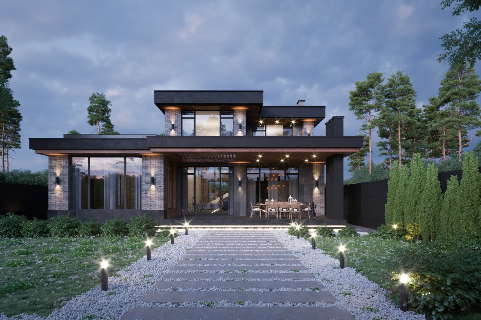 Городская вилла в темных тонах