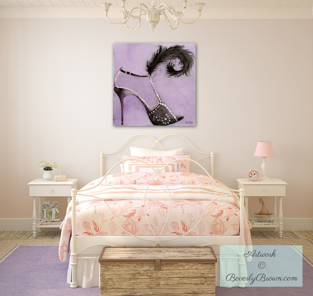  Trendy  Teen  or Tween Girls  Bedroom  with Canvas Fashion Art 