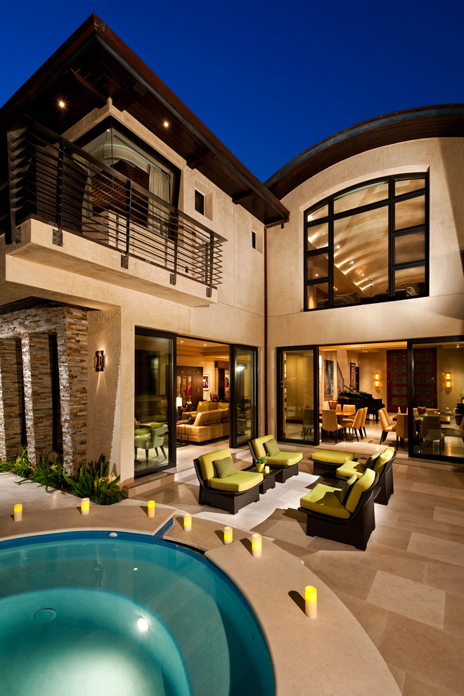 This is an example of a contemporary patio in Orange County.