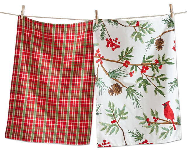 Tag - TAG Christmas Cardinal Dishtowel, Set of 2 - View in Your Room! | Houzz