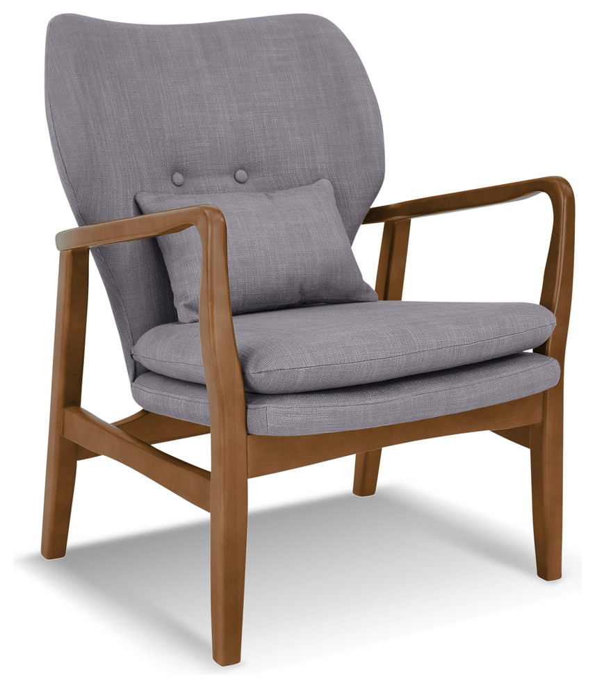 Poly and Bark Atreya Chair With Walnut Wood Midcentury Armchairs