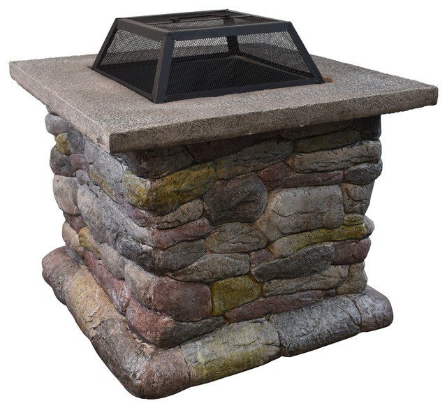 Astella 30 Fire Pit With Decorative Ceramic Tile Black Rustic Astella 30 Fire Pit With Decorative Ceramic Tile Black Rustic Pits By