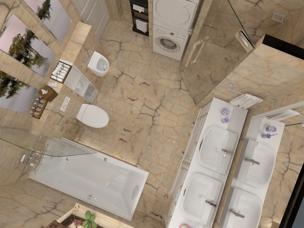 Ванна с окном в  частном доме