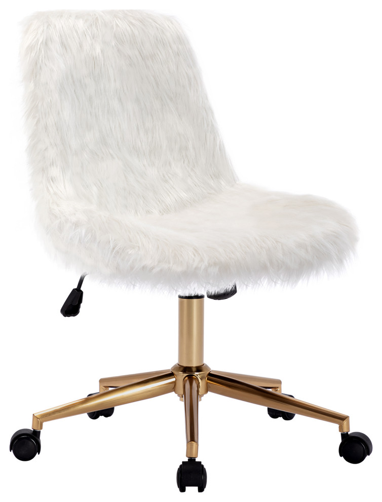 fluffy white desk chairs