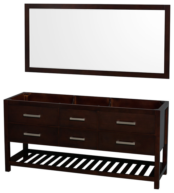 Natalie 72 Espresso Double Vanity No Top Sinks 70