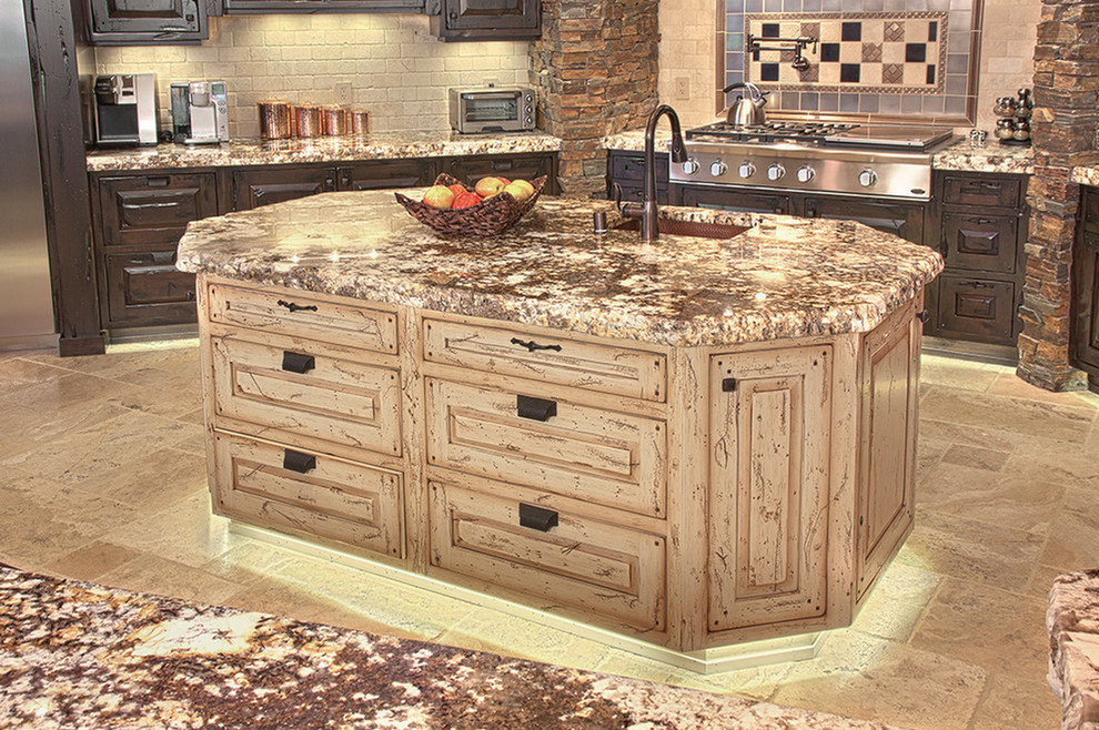 Example of a mountain style kitchen design in Seattle
