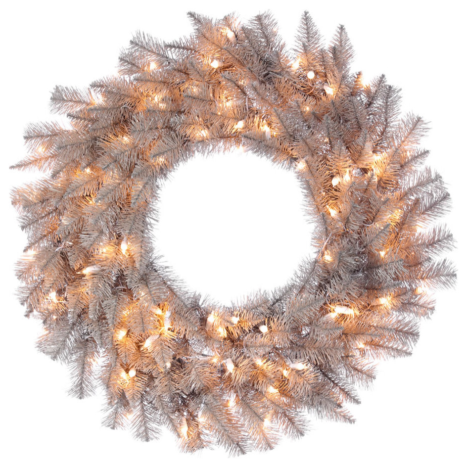 Artificial Platinum Fir Wreath, 30" Wreaths And Garlands by