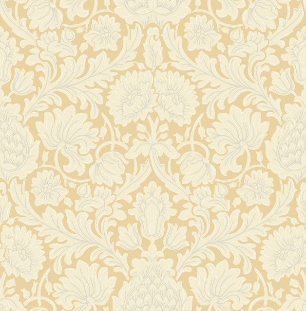 Bamburg Mustard Floral Wallpaper, Bolt - Traditional - Wallpaper - by ...