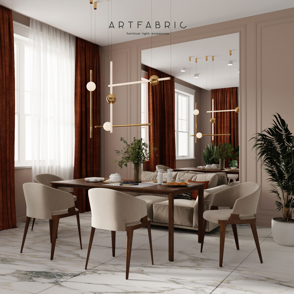 Яркая столвоая зона с мебелью Artfabric