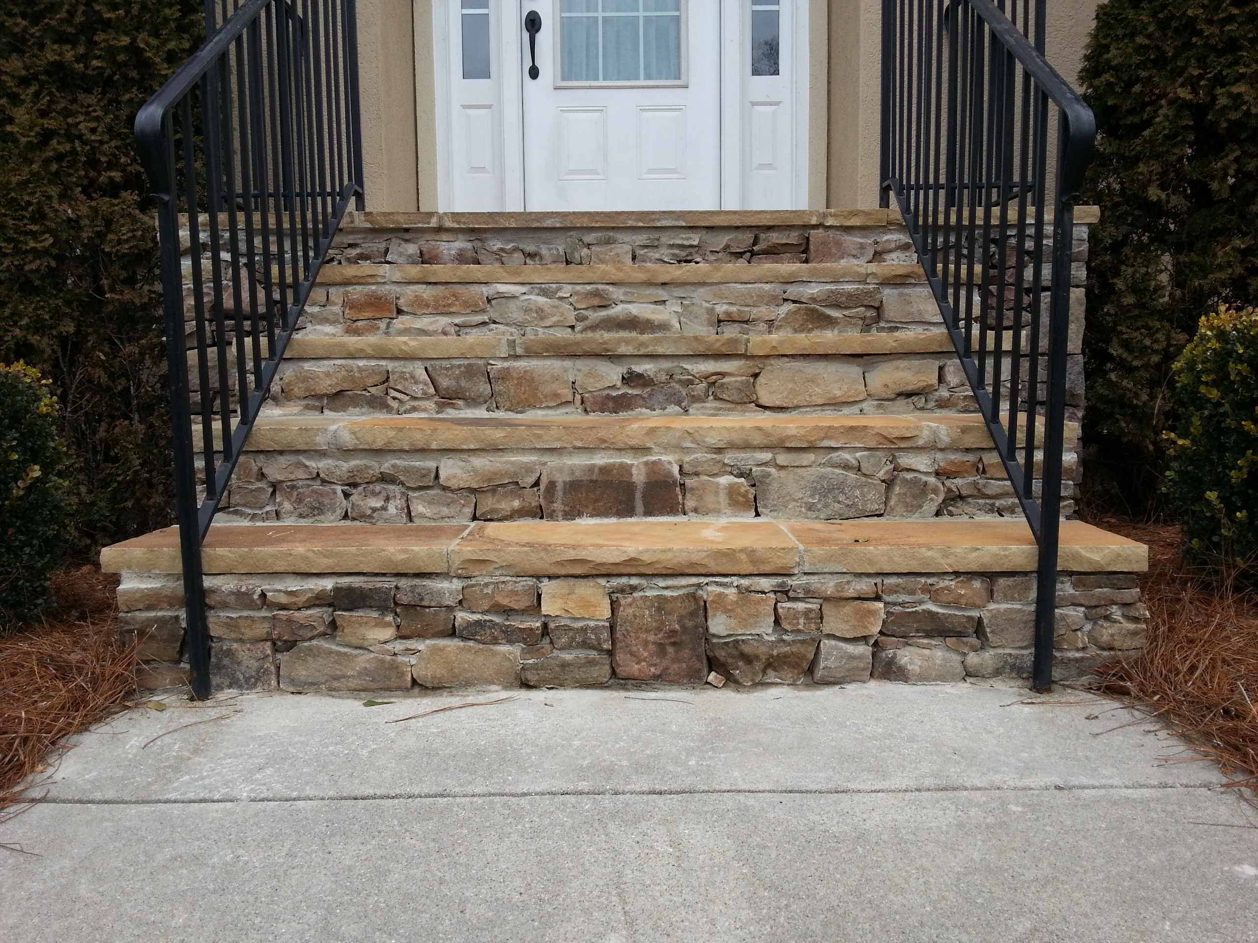 Stone steps and patio