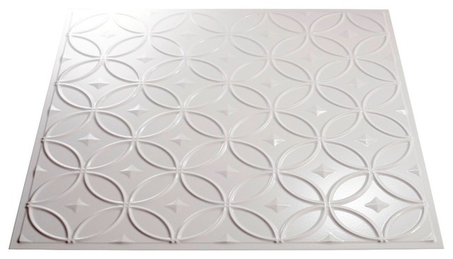 24 X24 Fasade Rings Lay In Ceiling Tile Gloss White