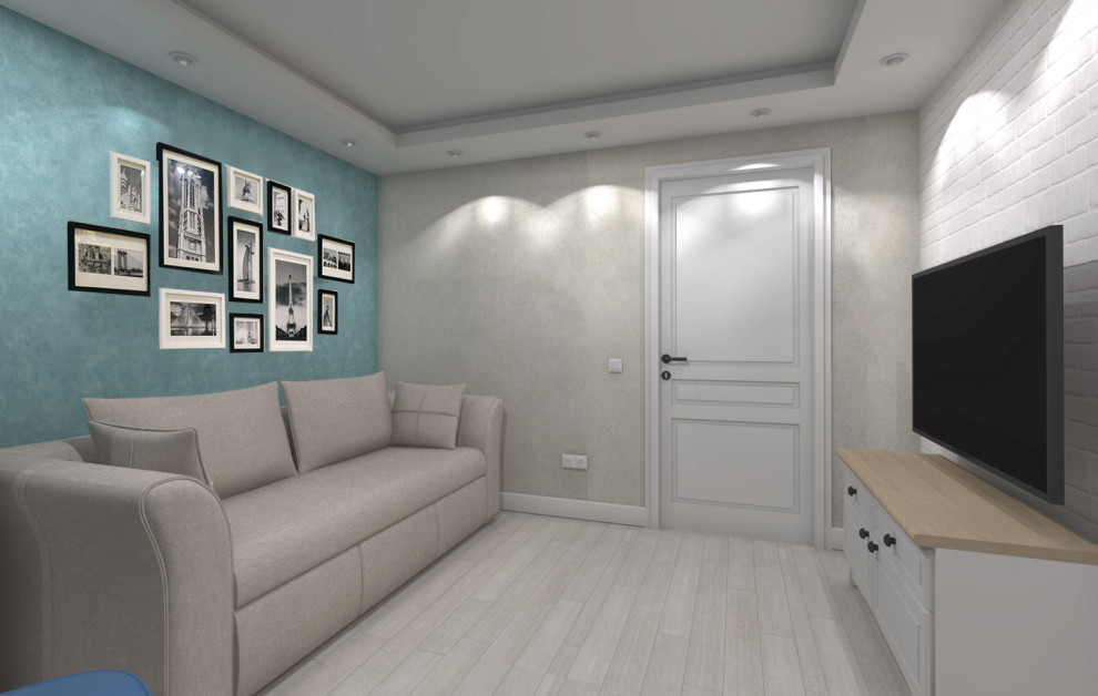 Дизайн проект кухни-гостиной в скандинавском стиле, 23 м.кв.