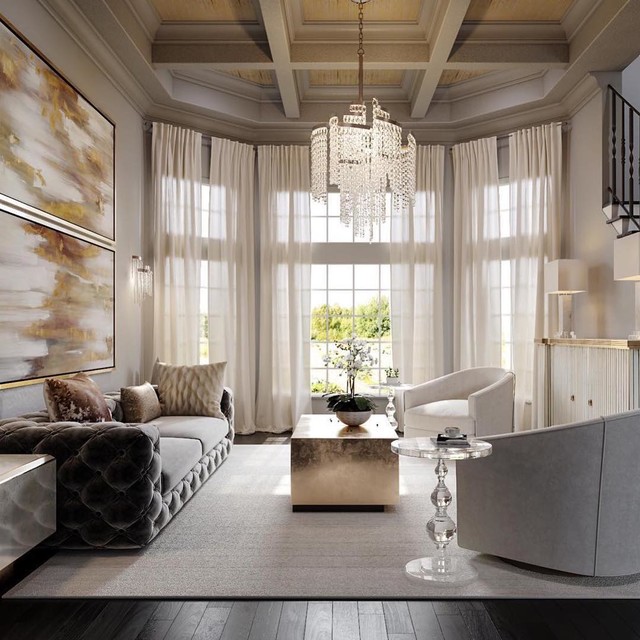 Corbett Lighting modern-vardagsrum