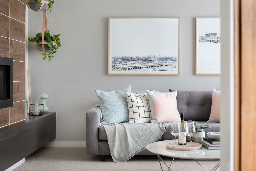 Inspiration for a contemporary living room in Melbourne.
