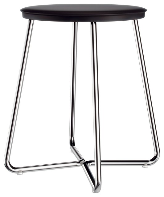 Archie Backless Vanity Stool Bench With Chrome Steel Legs