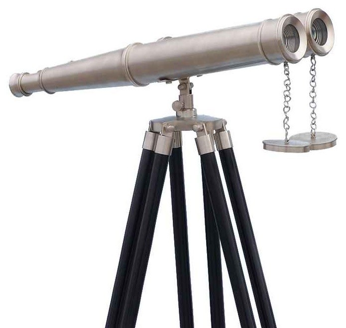 Floor Standing Admiral's Brushed Nickel Binoculars 62'' Decorative ...